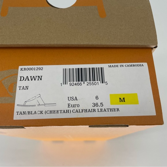 KORKS BY KORK EASE NEW DAWN GENUINE CALF HAIR THONG FLAT SANDALS TAN CHEETAH 6 - Picture 7 of 9